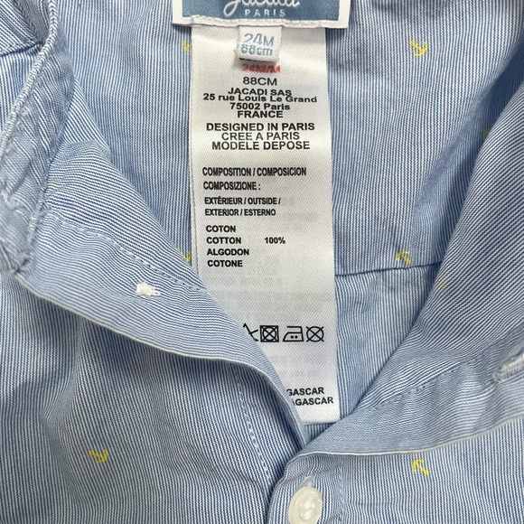 Jacadi Woven Cotton Shirt with Embroidered Anchors - Picture 4 of 4